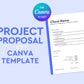 Project Proposal Canva Template, Entrepreneur Resource, Canva Template