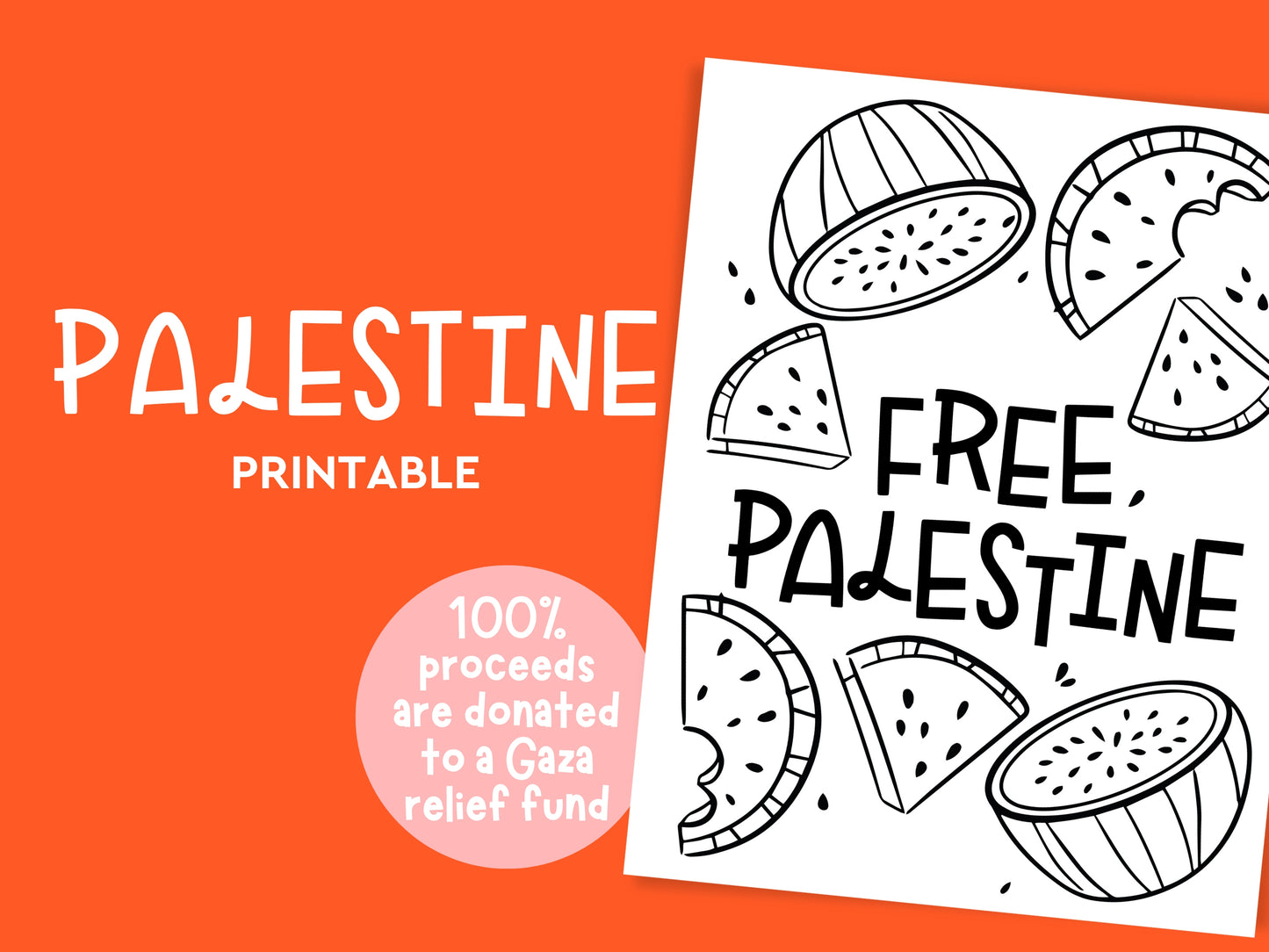 Support Palestine Coloring Page - Gaza Relief Fund