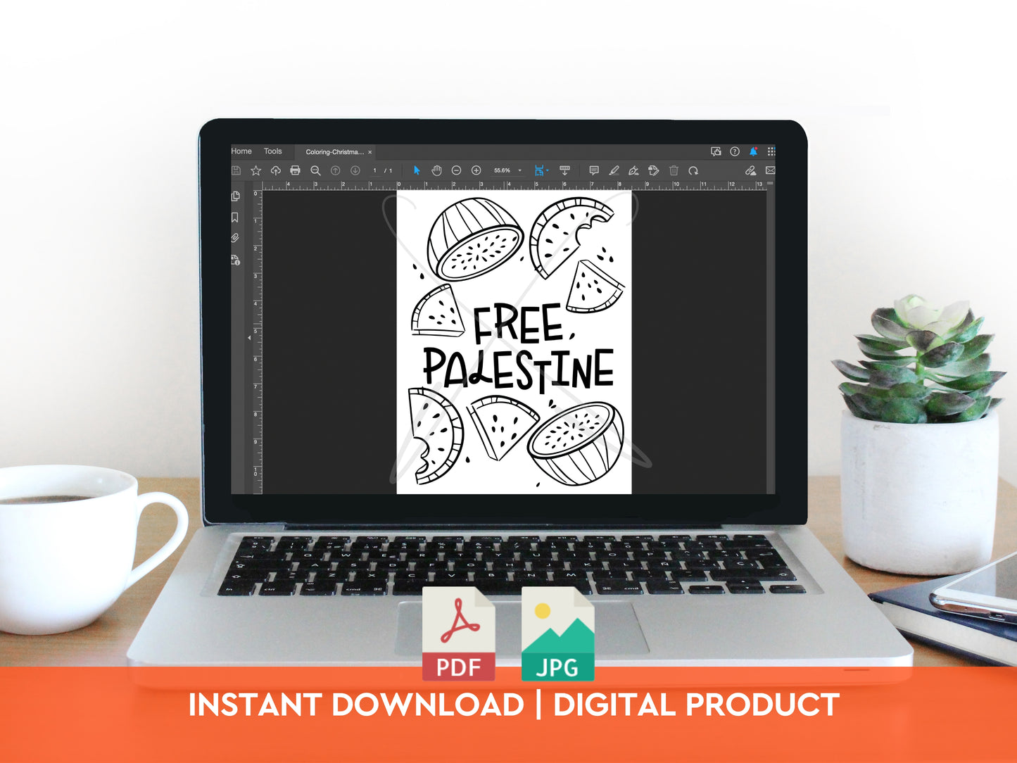 Support Palestine Coloring Page - Gaza Relief Fund