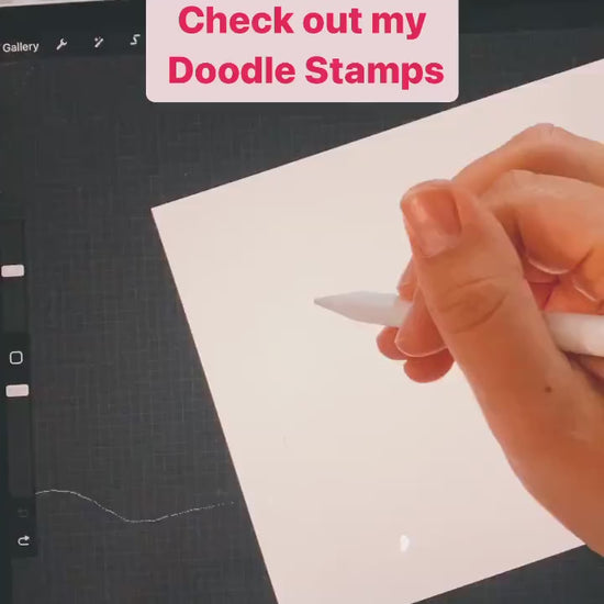 Doodle Stamp Brushes, Procreate Brushset, Instant Download