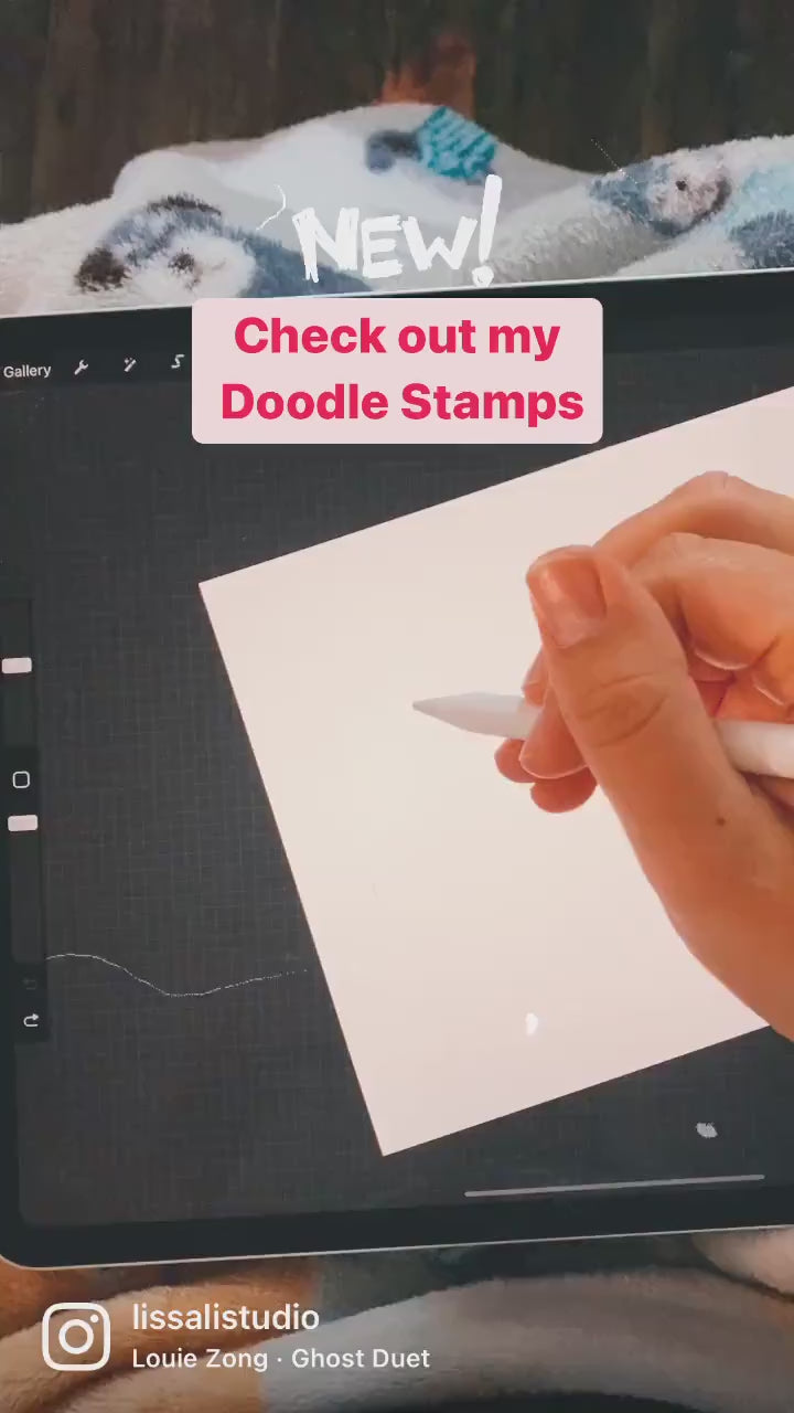 Doodle Stamp Brushes, Procreate Brushset, Instant Download