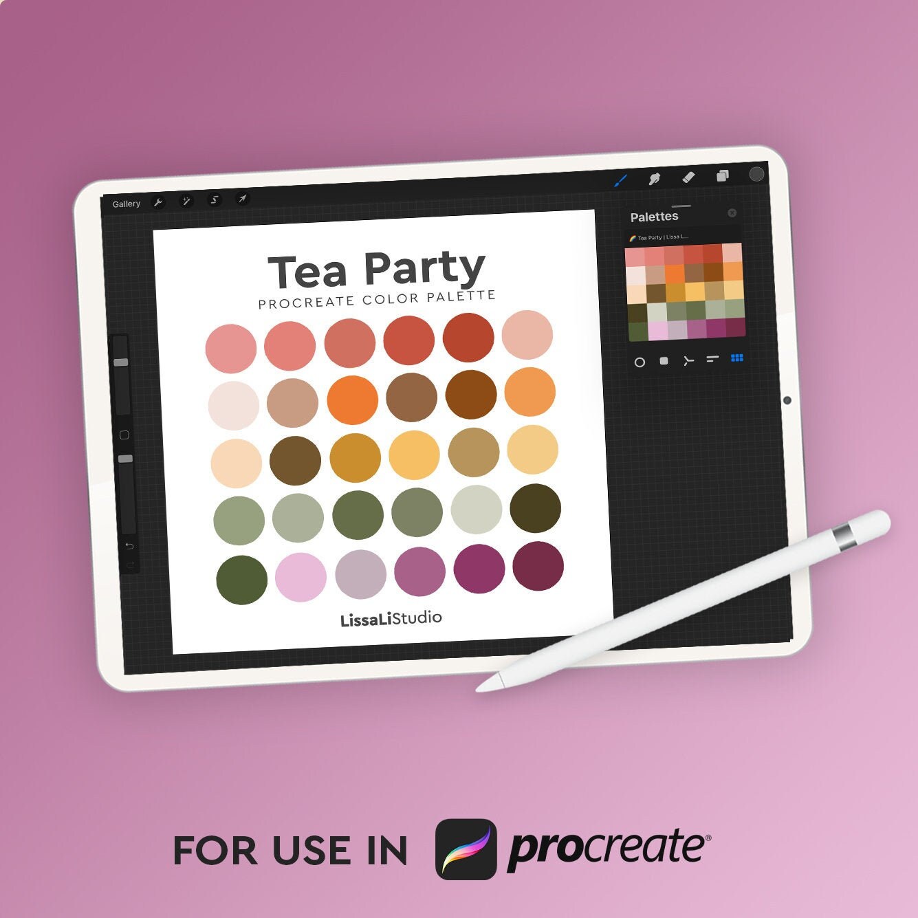 Tea Party, Autumn Procreate Color Palette